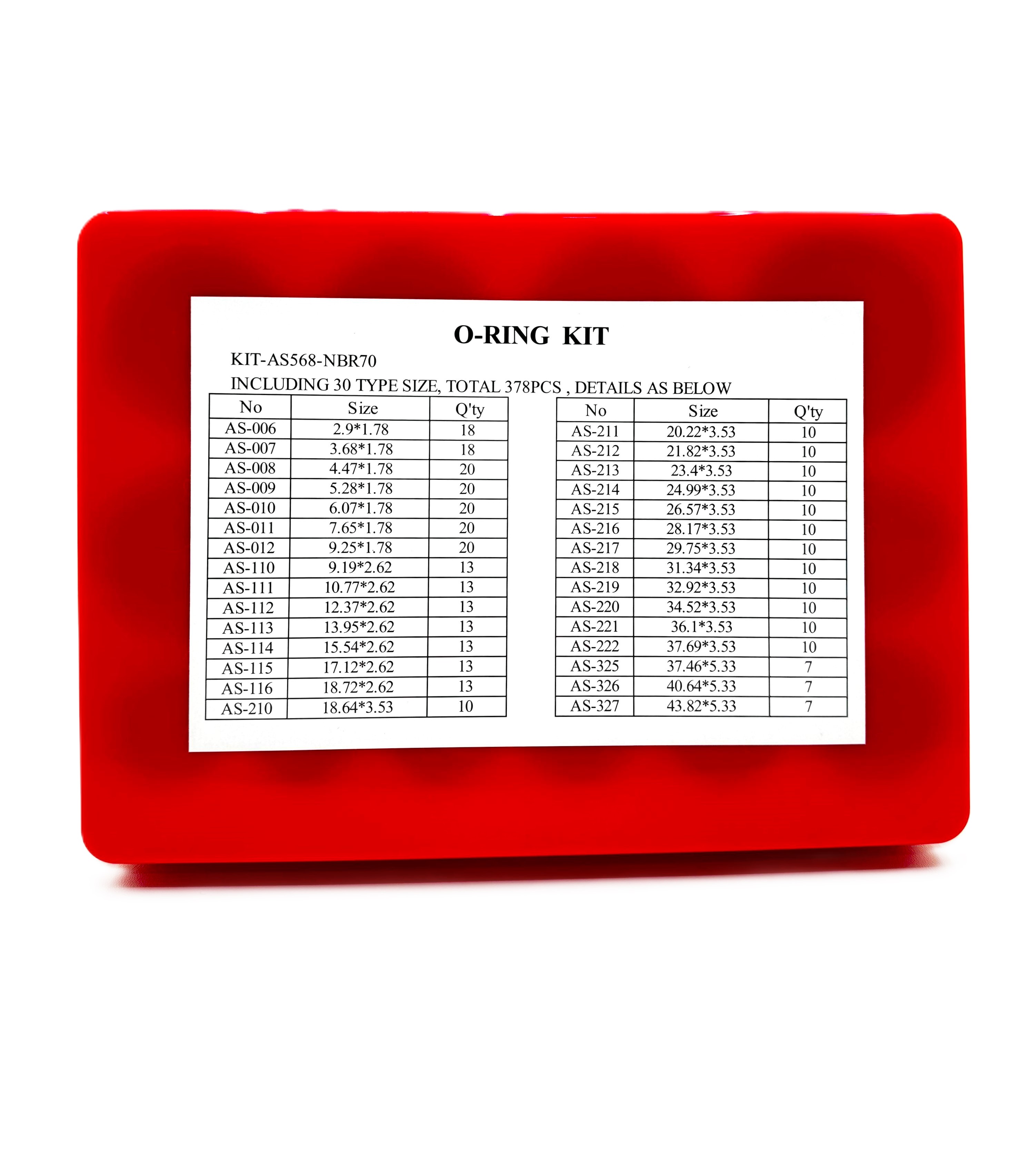 KIT ANEIS O-RING POLEGADAS NBR 70 SHORE